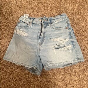 American Eagle Outfitters Light Blue Ripped Jean Shorts